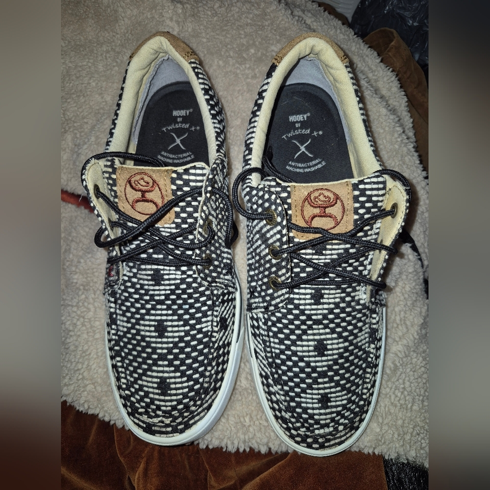 Hooey Loper Black and Tan Sneakers with Canvas Upper 8 Womens